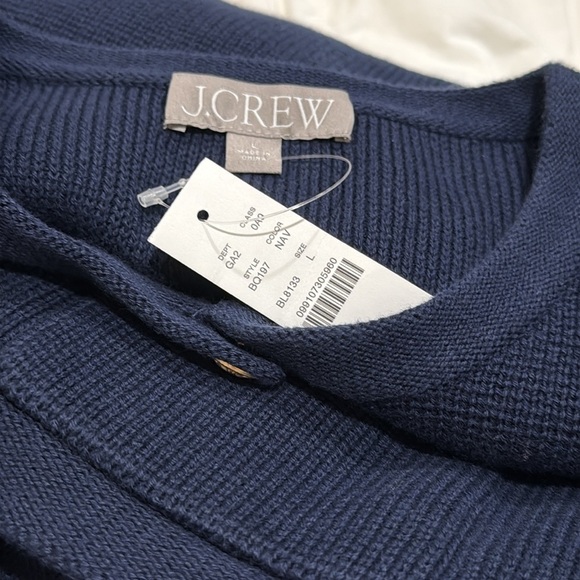 J.Crew Emilie sweater lady jacket in Navy 💯% Cotton NWT SZ L Top Rated - Picture 6 of 11